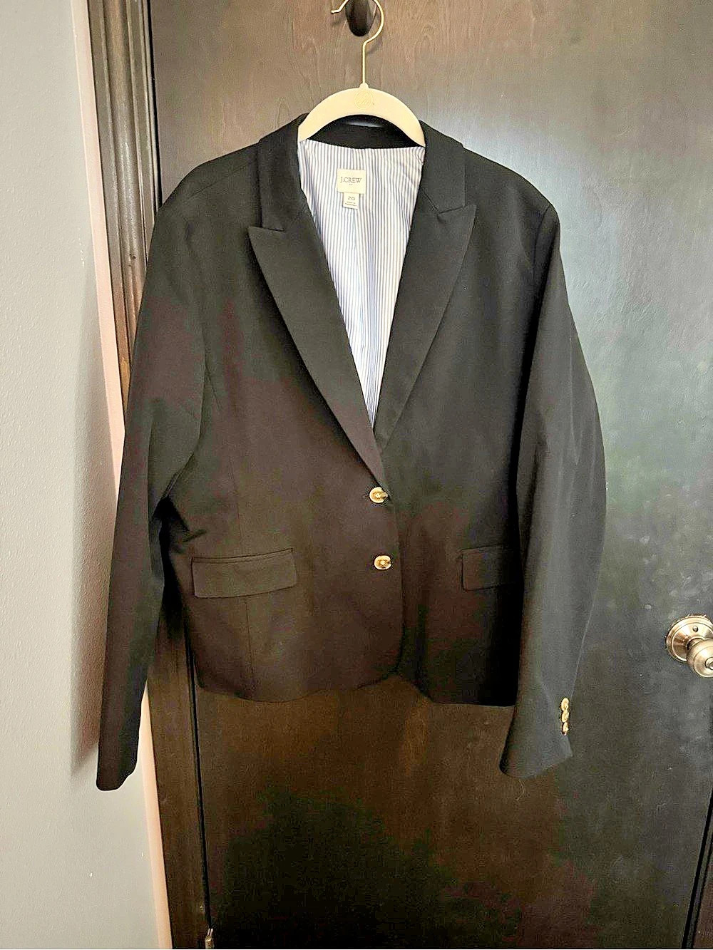J.Crew blazer in stretch twill Black Size 20